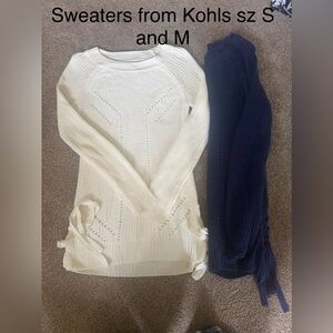 Women’s Crewneck Lace-Up Side Sweater - from Kohls SO brand one sz S and one M